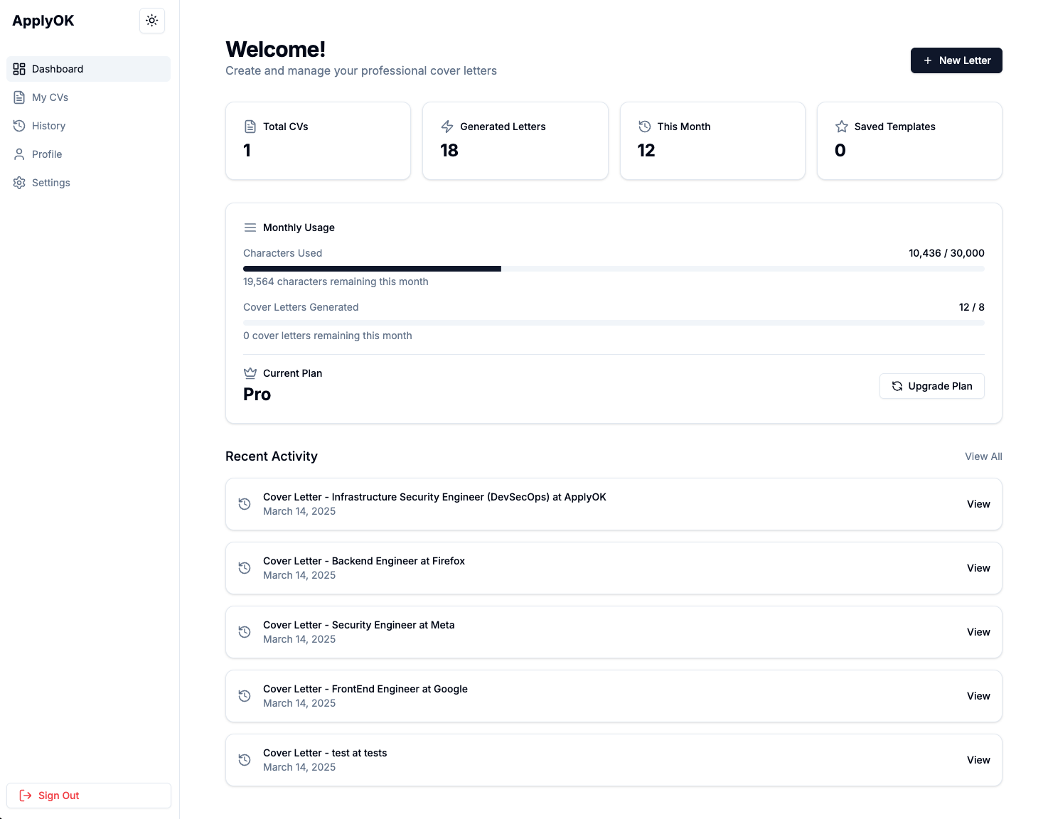 ApplyOK Dashboard